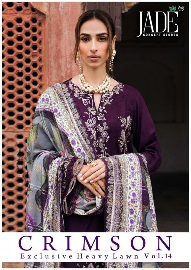 jade crimson exclusive heavy lawn vol 14 series 1401-1406 LAWN wholesale suit