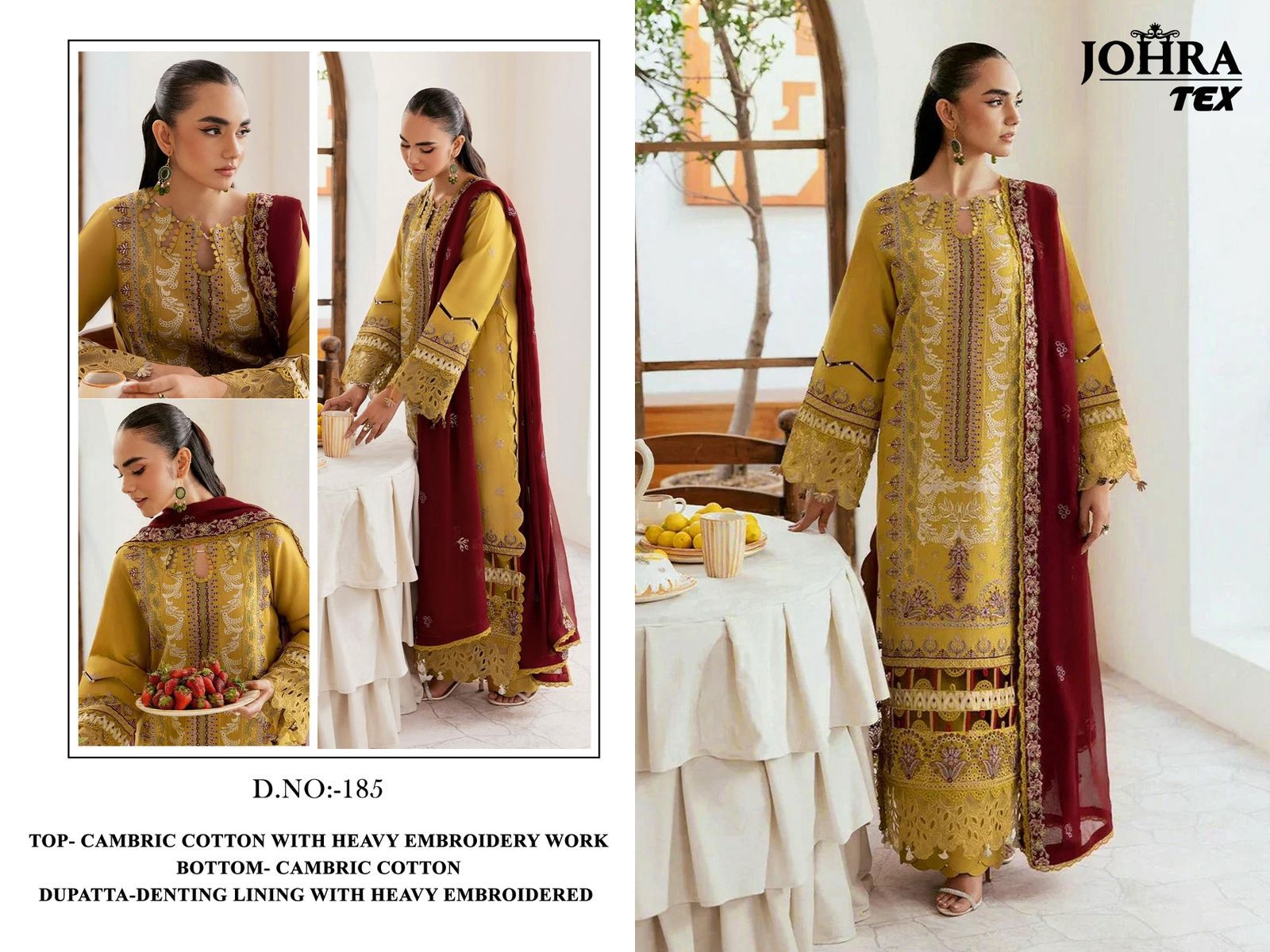 JOHRA TEX JT-185 CAMBRIC COTTON wholesale suit in surat