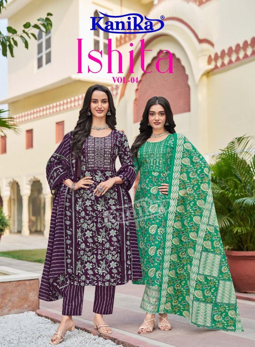 kanika ishita vol 4 series 4001-4012 mix cotton wholesale readymade suit 
