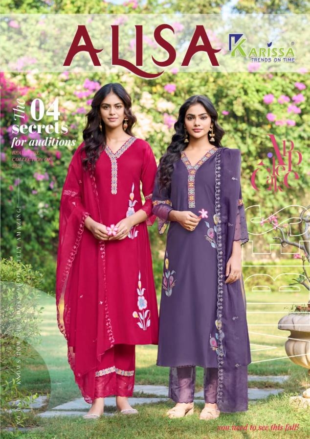 karissa alisa series 1001-1004 heavy Viscose roman wholesale readymade suit
