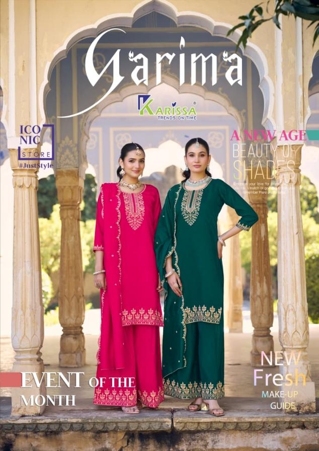 karissa garima series 1001-1004 viscose silk wholsale suit in surat 