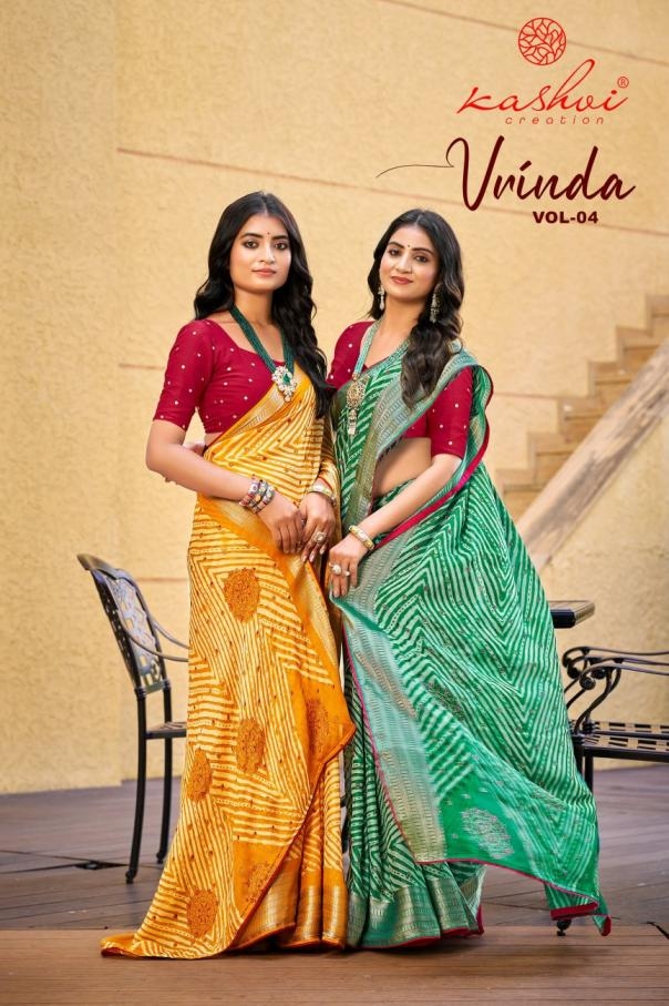 kashvi creation vrinda vol 4 series 401-408 marshmello wholesale saree