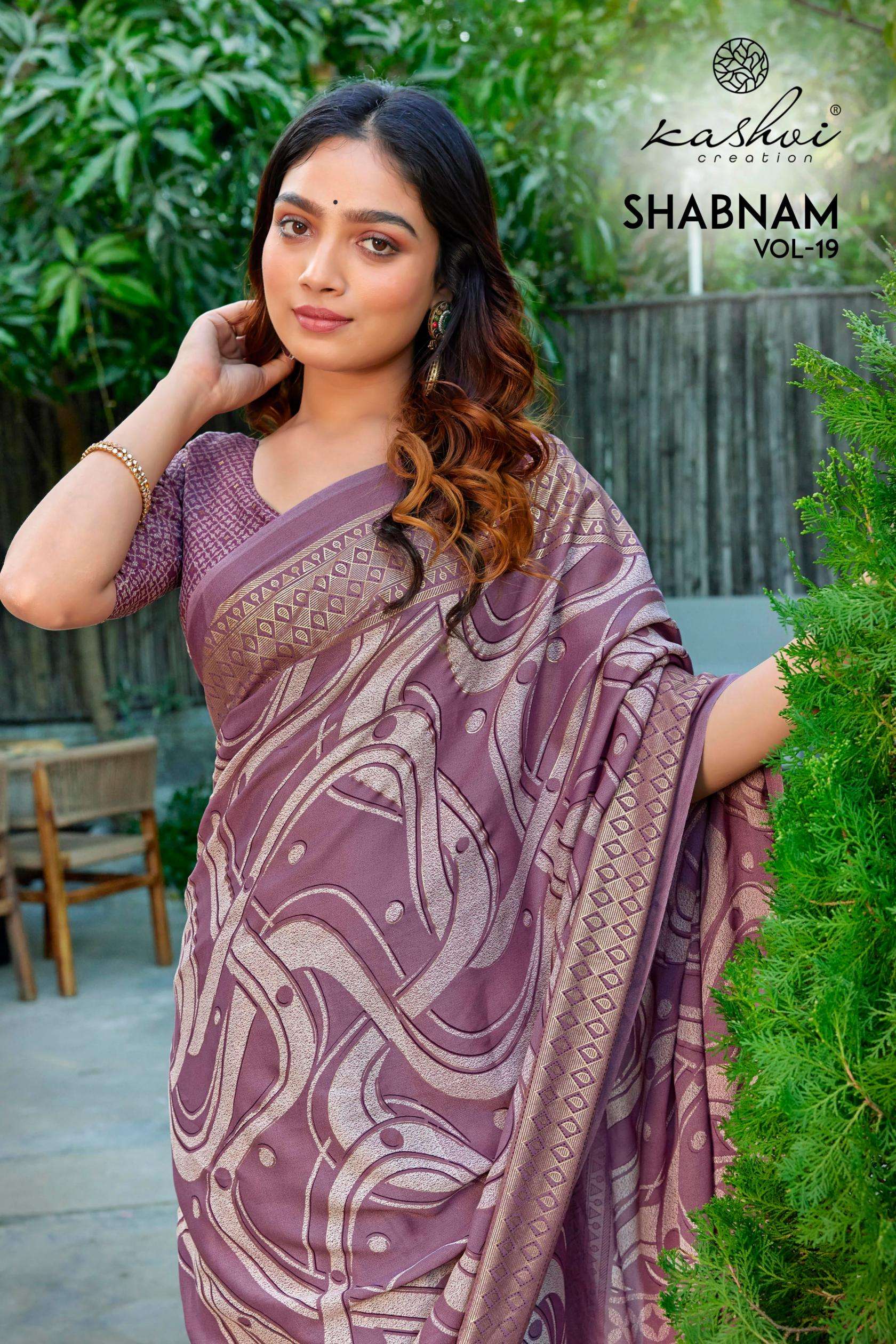 kashvi shabnam vol 19 series 1901-1908 dull moss wholesale saree in surat 