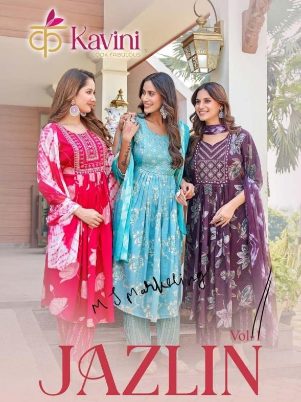kavini jazlin vol 1 series 1001-1008 capsule print readymade suit in surat