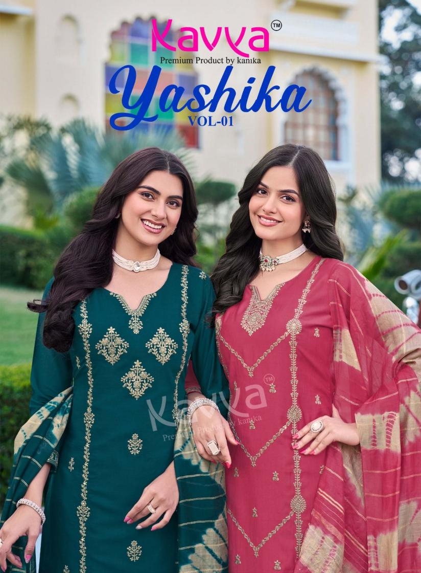kavya yashika series 1001-1010 Premium Vatican Dyed wholesale suit