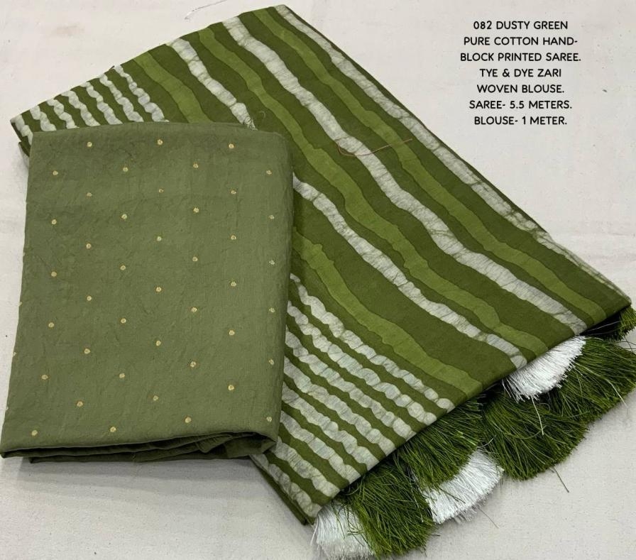 kc 082 leheriya batik hand block chanderi fancy sarees