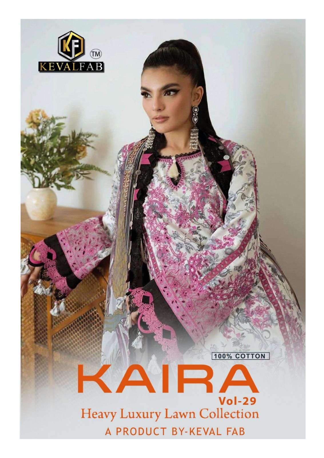 keval Fab Kaira vol- 29 series 29001-29006 Pure Lawn Cotton wholesale suit