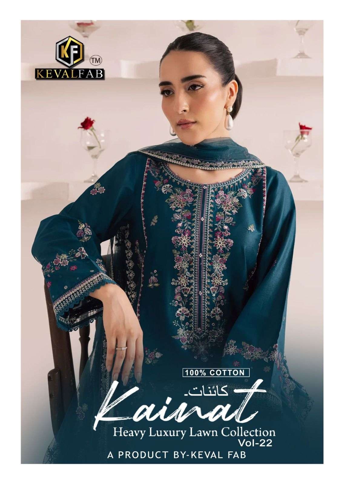 Keval Fabs Kainat Vol- 22 series 22001-22006 Cotton wholesale readymade suit