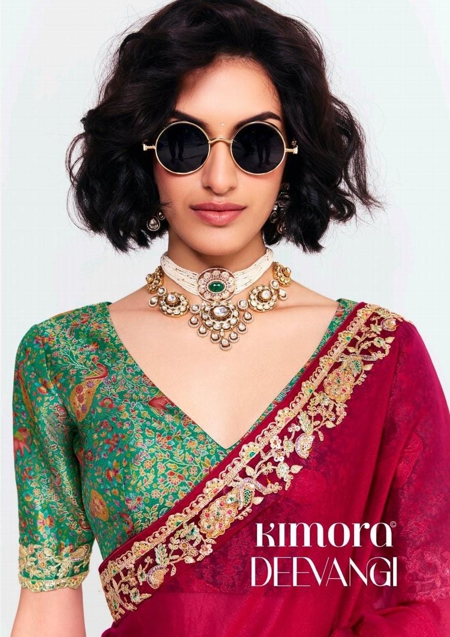 Kimora Deevangi-vol-33 fancy embroidery wholesale saree 