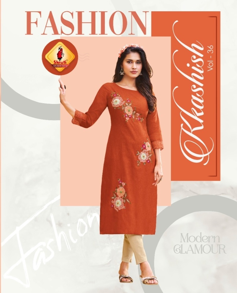 KKASHISH VOL 36 Pure Cotton Linen kurti in wholesale surat