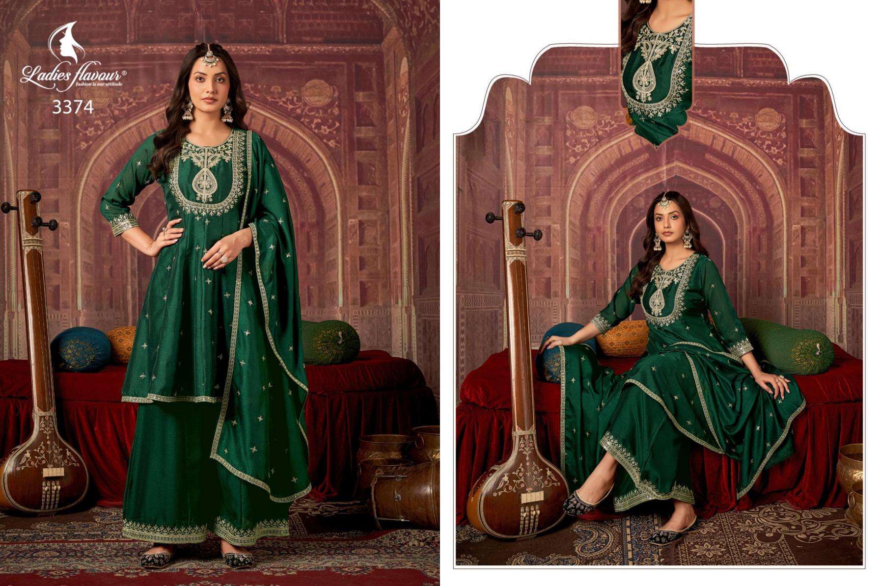 ladies flavour 3373-3375 vichitra blooming wholesale suit in surat
