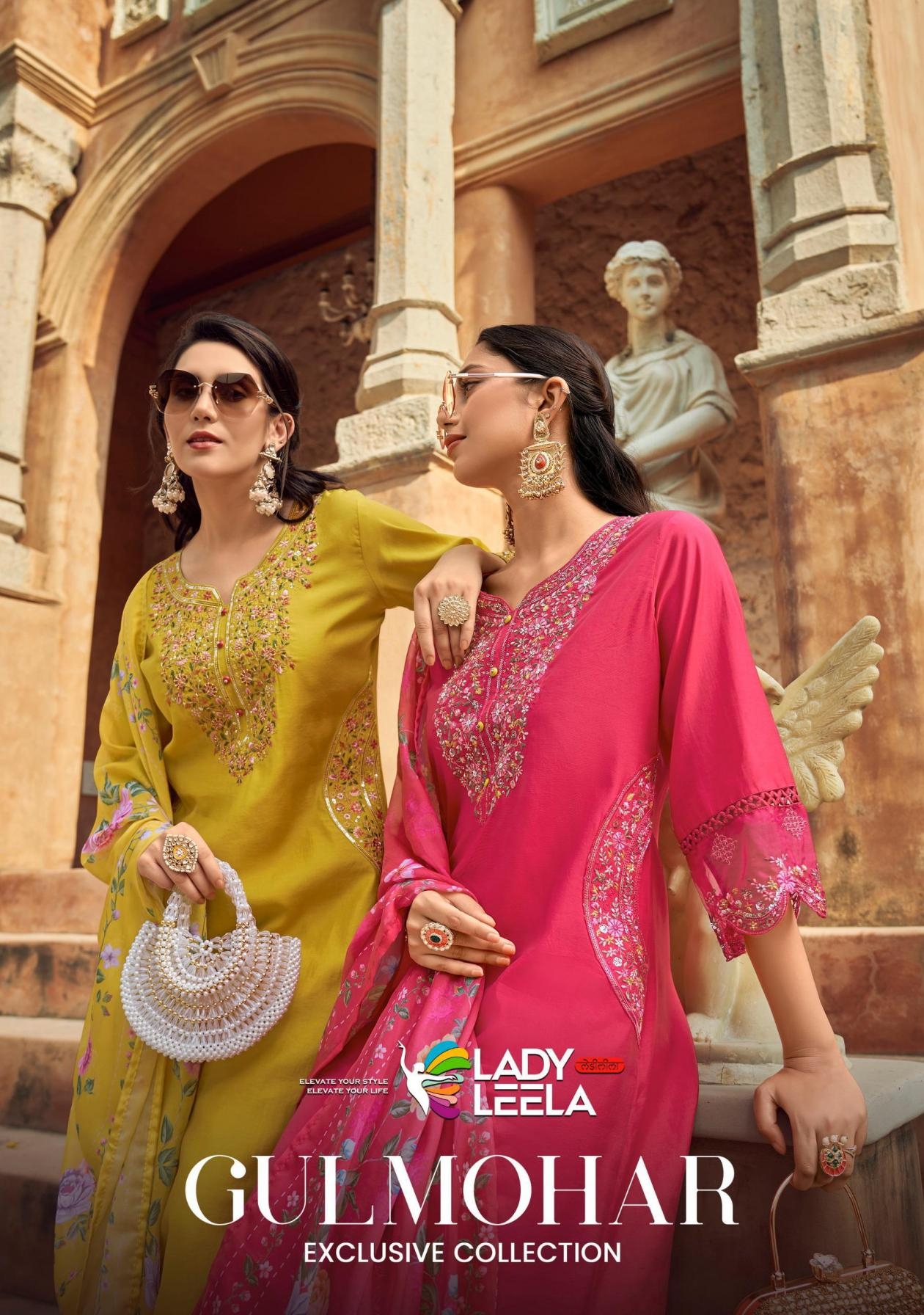 lady leela gulmohar series 50111-50114 Viscose Silk wholesale suit in surat 