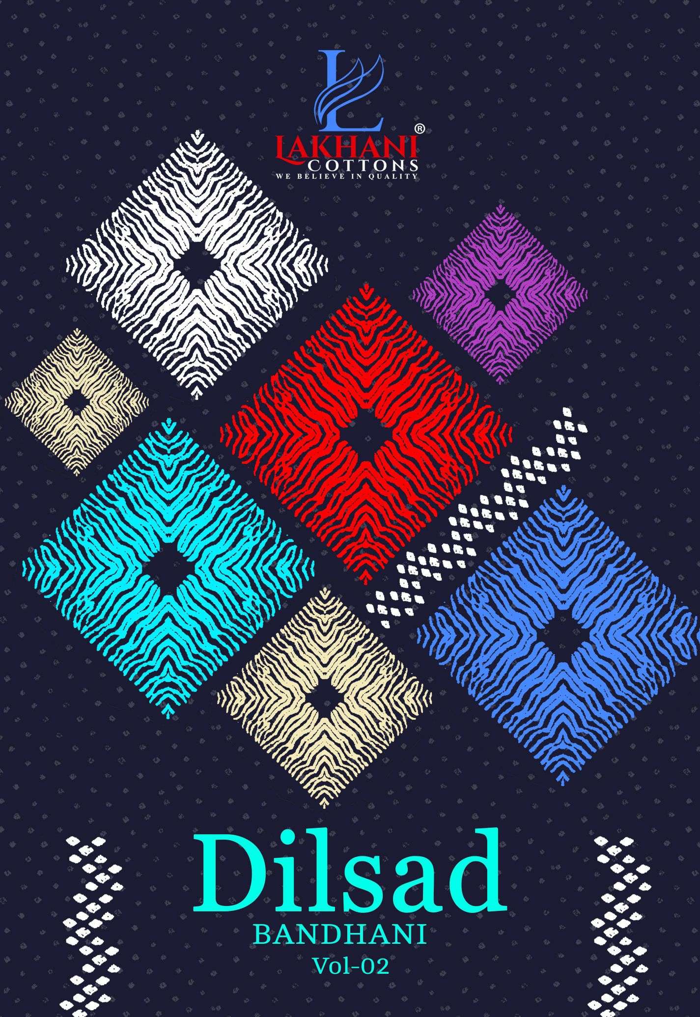 Lakhani Dilsad Bandhani Vol-02 series 201-210 Pure Cotton wholesale suit in surat