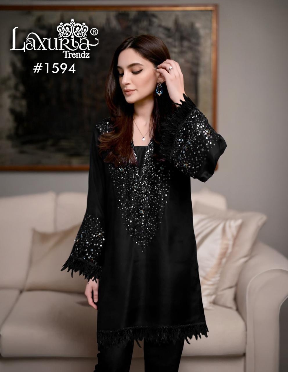 Laxuria Trendz 1594 Satin HandWork Tunic wholesale in surat