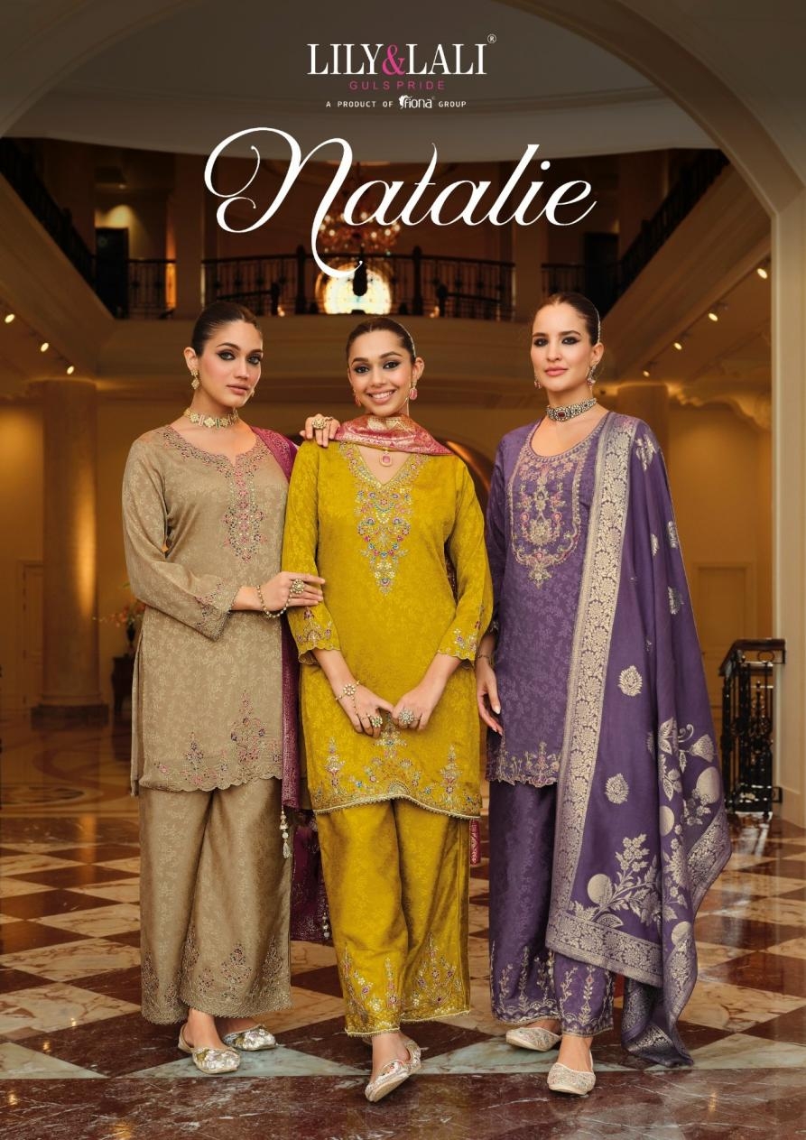 lily & lali natalie series 30501-30504 jacquard chinon silk readymade wholesale suit 