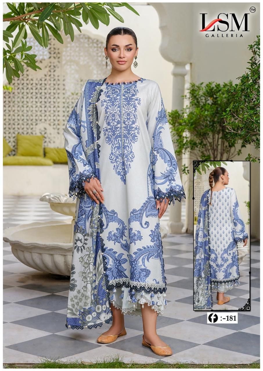 Lsm Firdous Queen Vol- 18 series 181-186 pure heavy lawn wholesale suit 