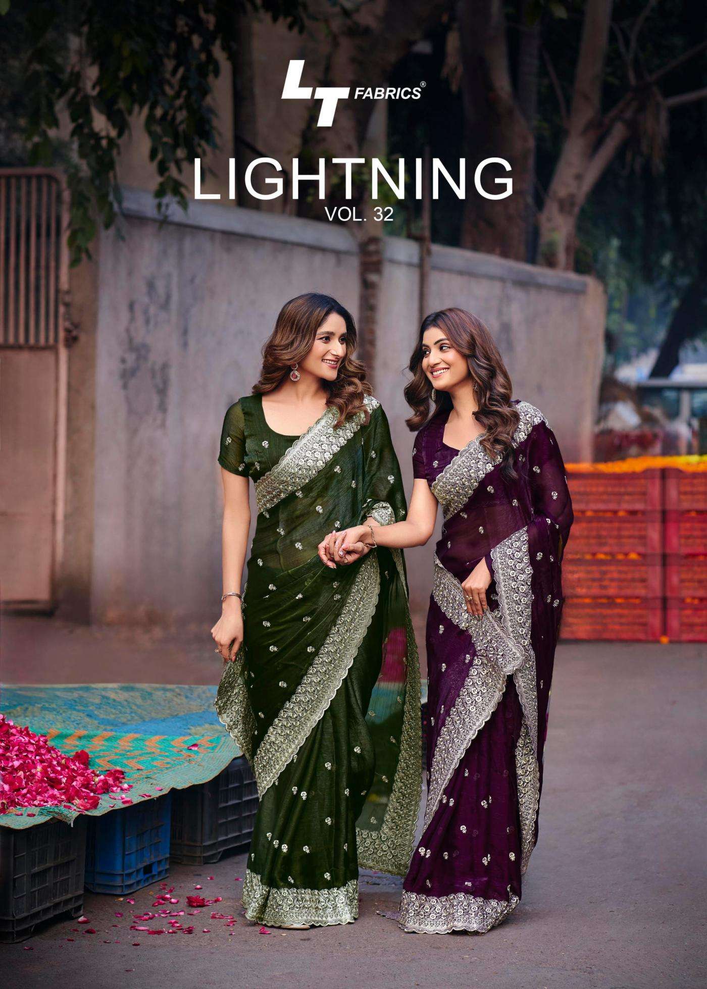 lt fashion lightning vol 32 series 3201-3206 elegance silk saree 