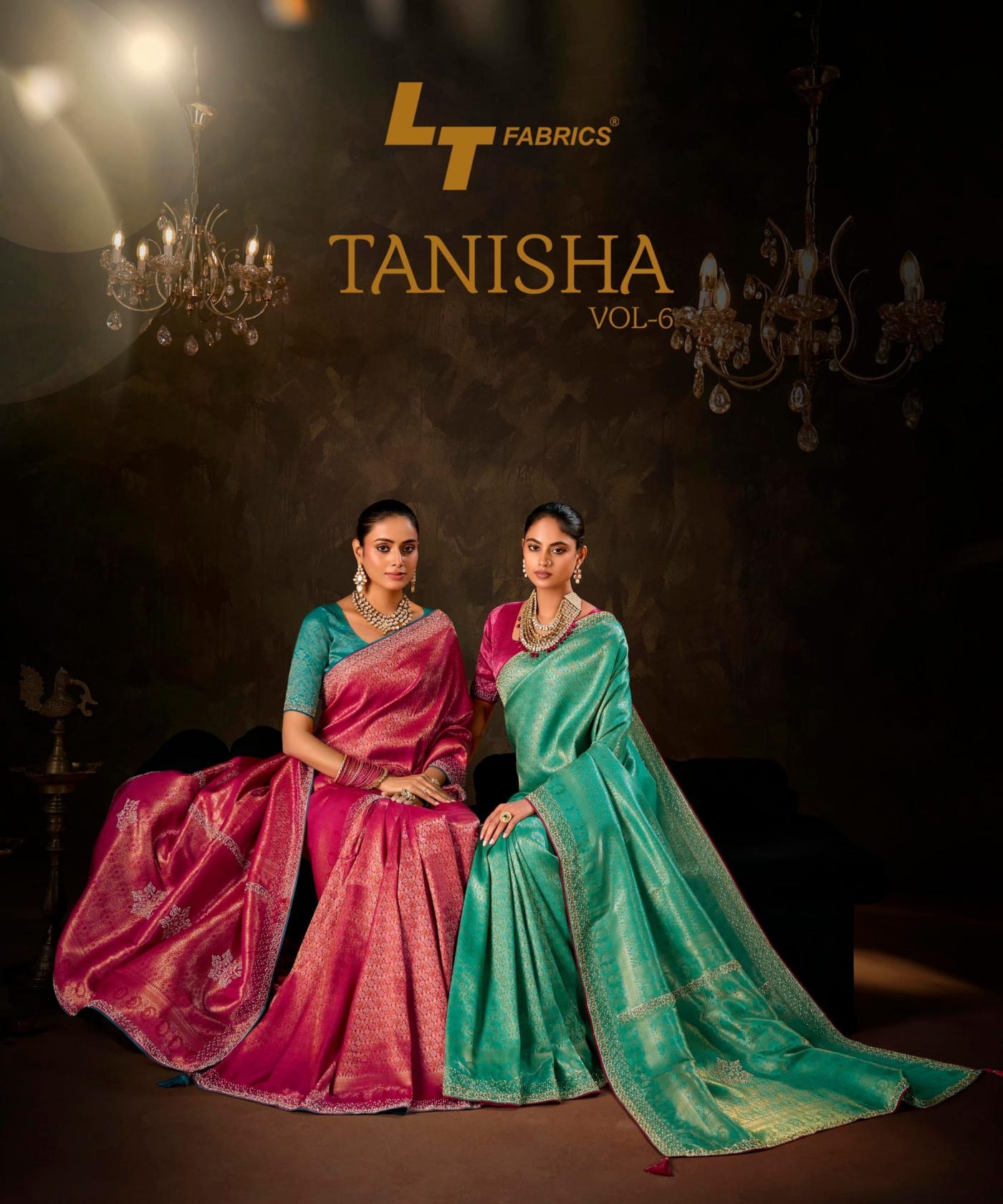 lt fashion tanisha vol 6 series 601-606 fancy wholesale saree in surat