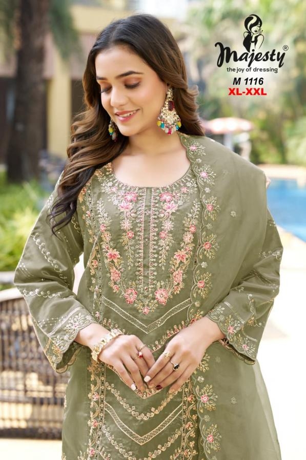 majesty series 113-116 mausam organza wholesale readymade suit in surat