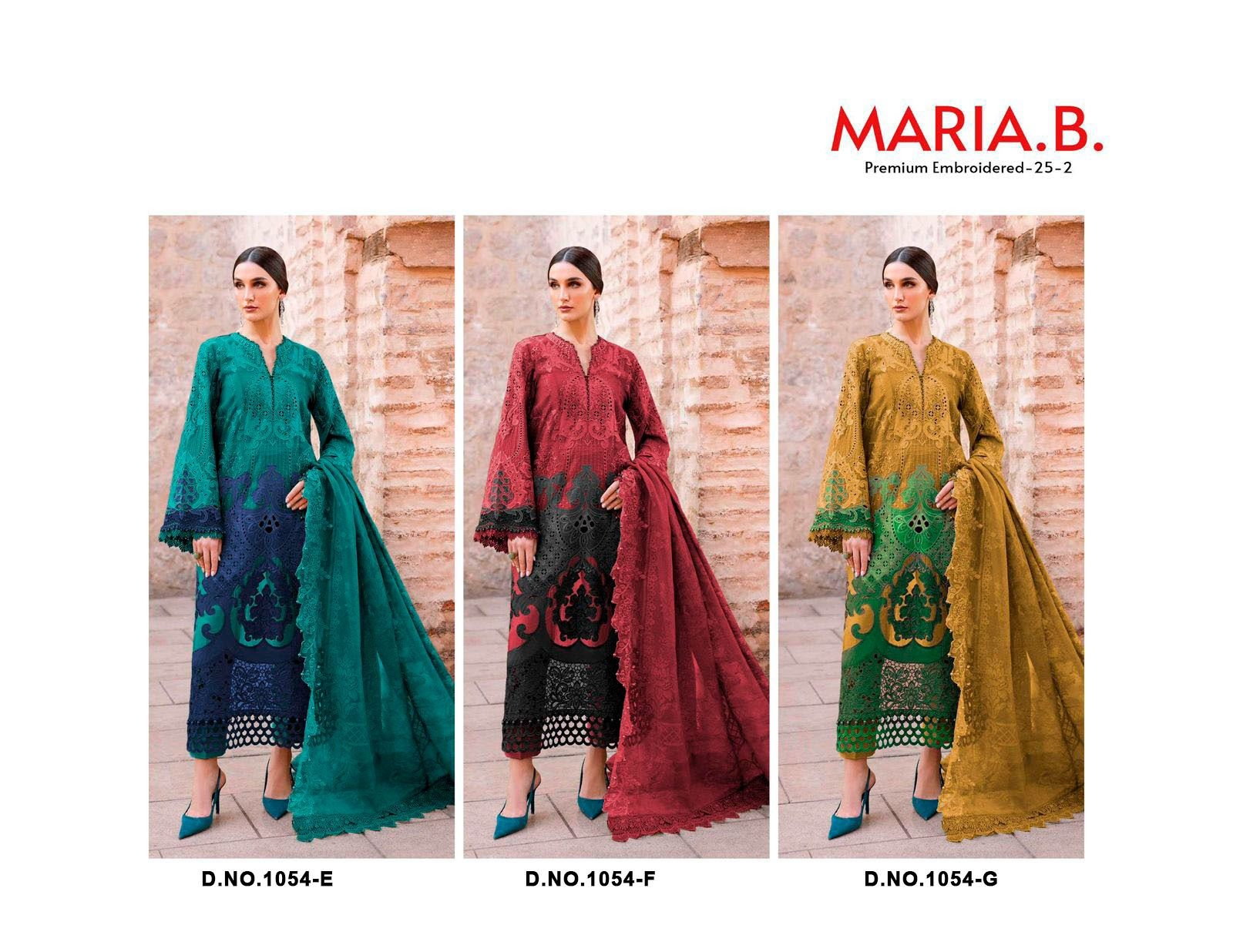 Maria B Premium Embroidered 25-2 1054 EFG FLORENT Pure cotton wholesale suit in surat