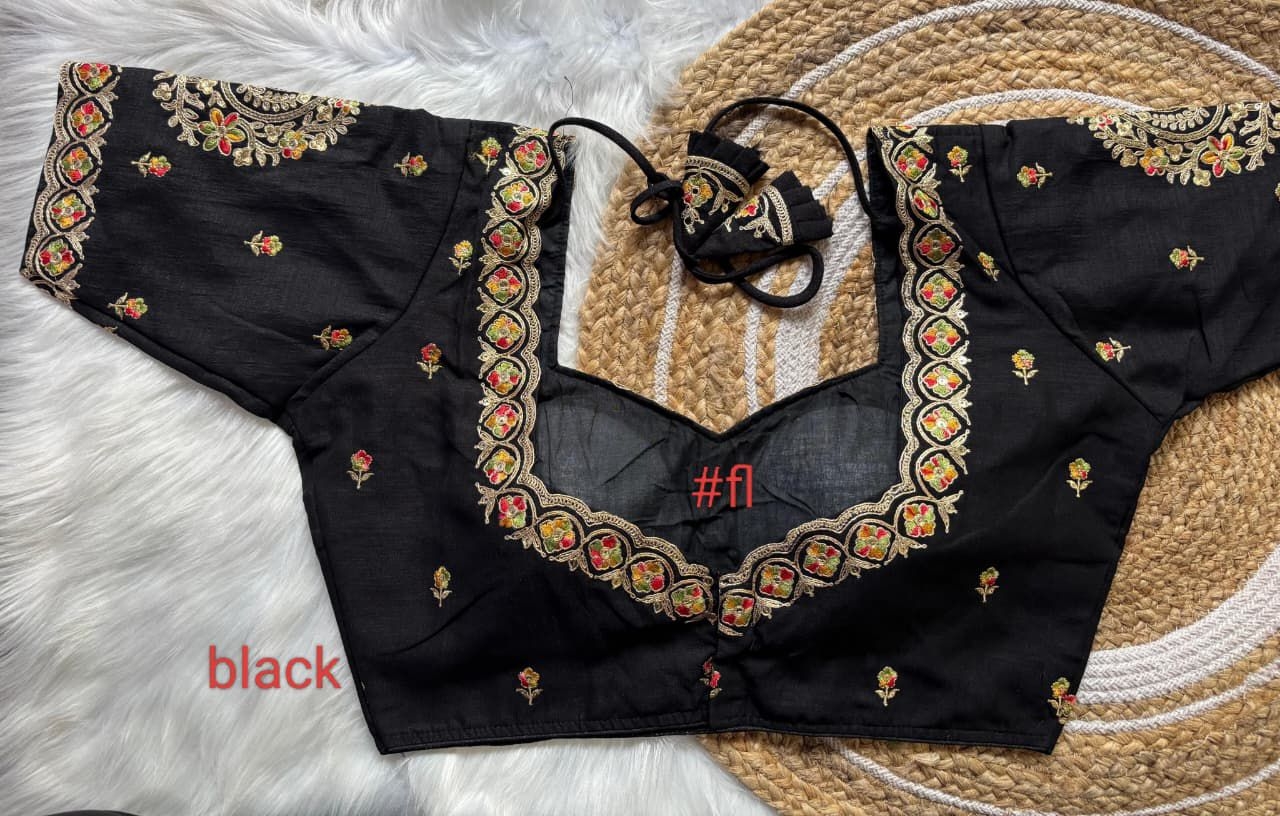 Meenakshi Vichitra Silk Embroidery zari n Sequence Bridal Blouse 