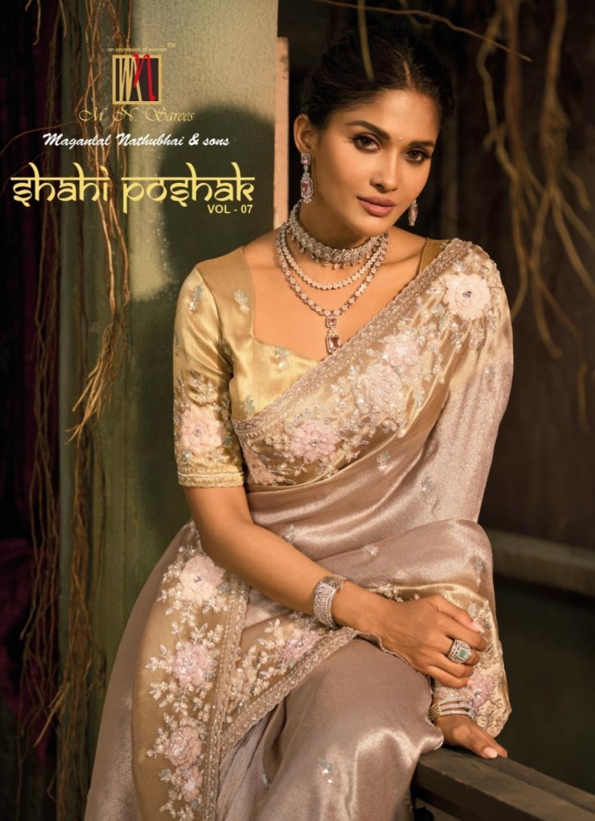 mn shahi poshak vol 7 series 8401-8409 ziraf silk wholesale saree 