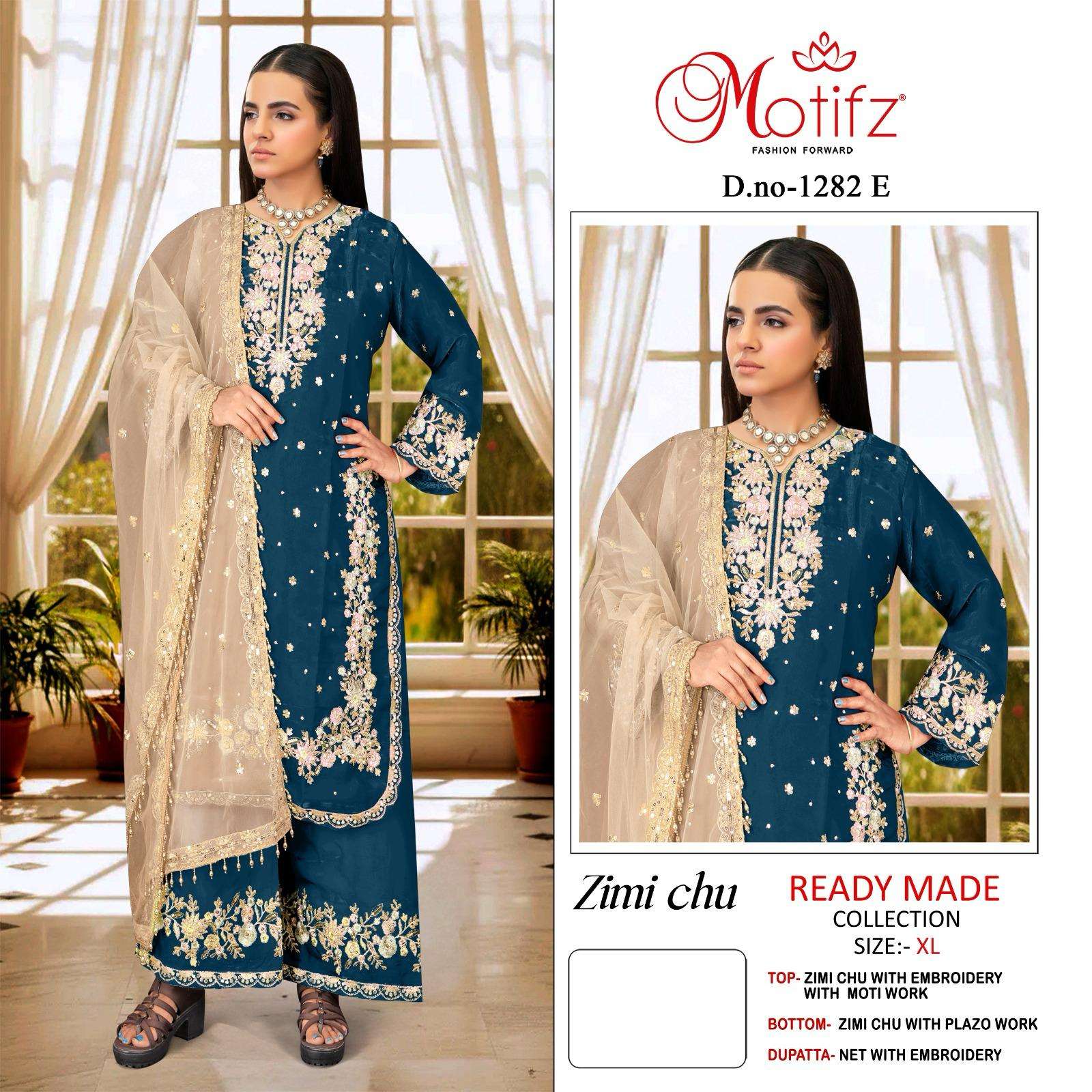 Motifz R-1282 -zimi chu with embroidery wholesale suit in surat
