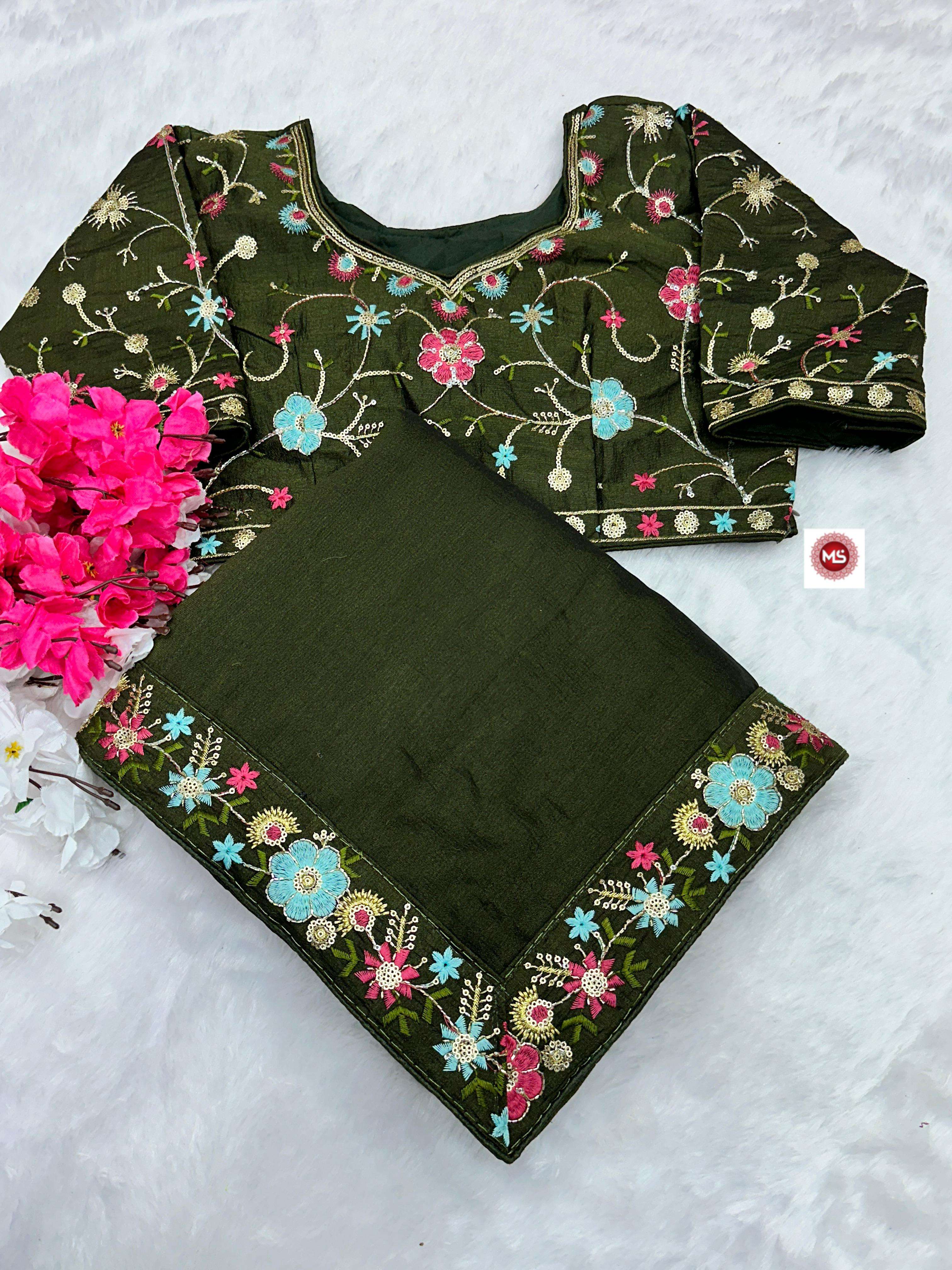 Ms brand pure silk base embroidery wholesale saree