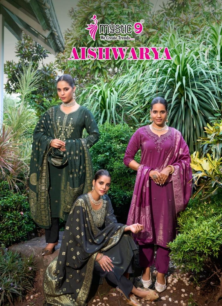 mystic9 aishwariya vol 1 series 1001-1008 roman silk wholesale suit in surat