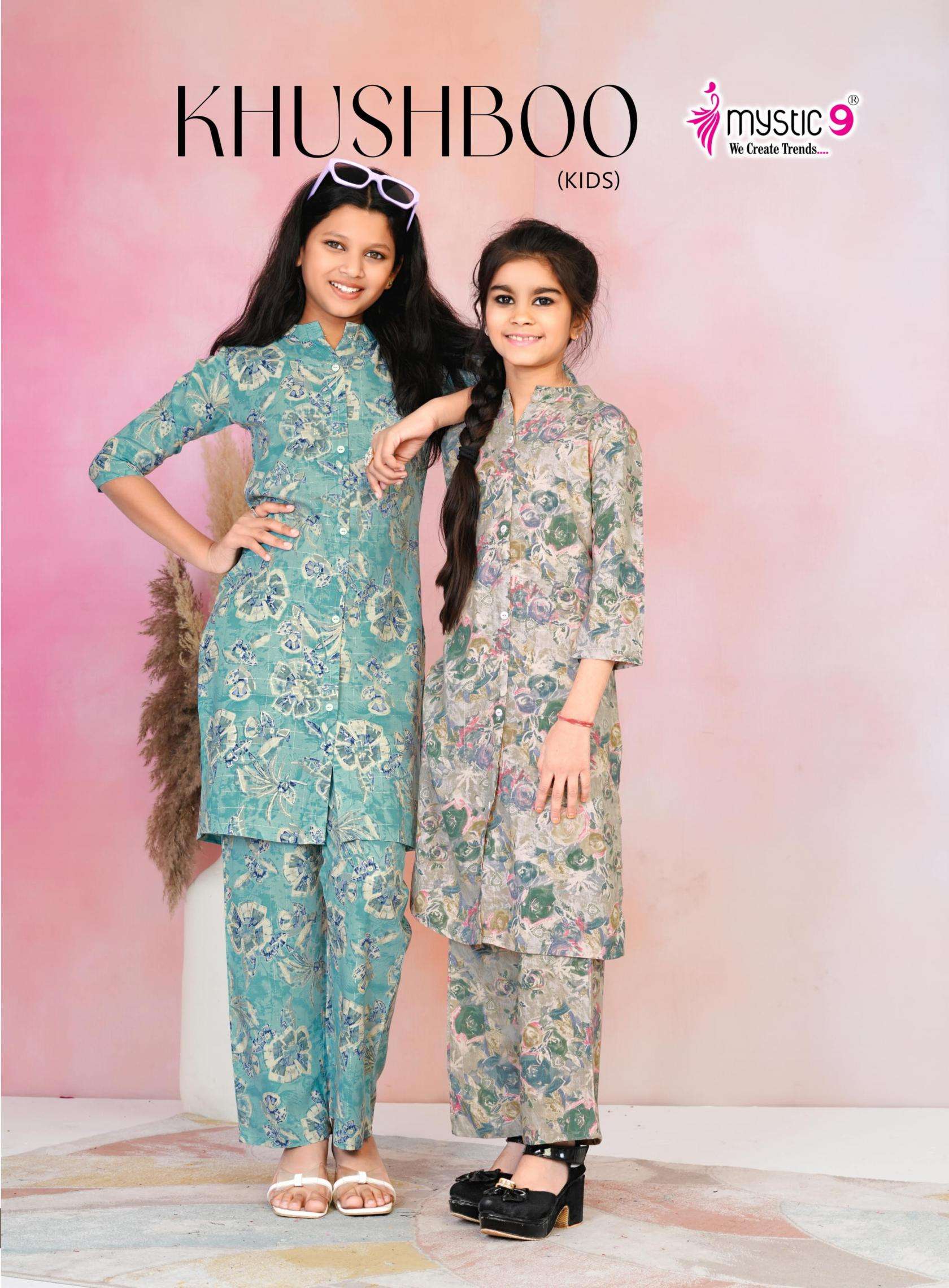 mystic9 khushboo vol 1 series 1001-1008  VISCOSE LUREX PRINT kurti with bottom