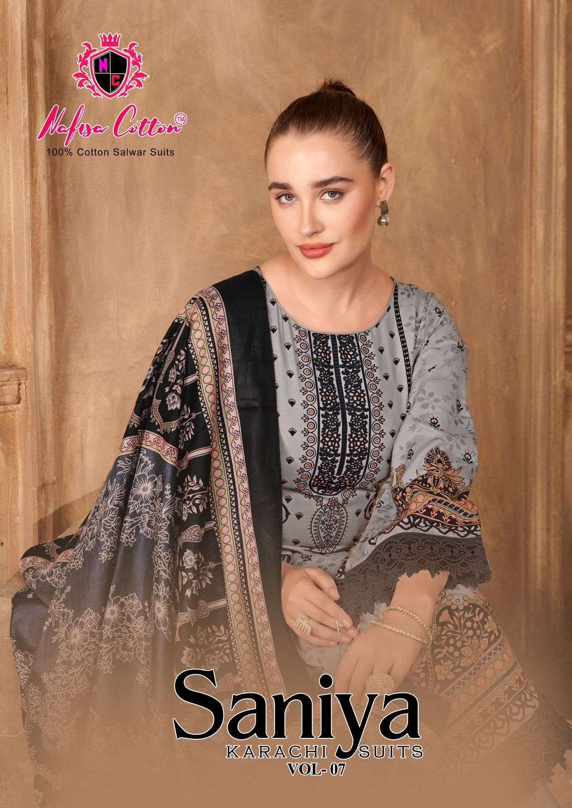 Nafisa Saniya Vol-7 series 7001-7006 Cotton wholesale suit in surat