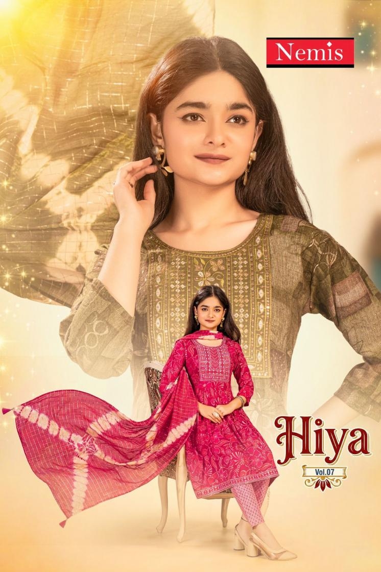 nemis hiya vol 7 series 7001-7008 capsule rayon wholesale suit in surat 
