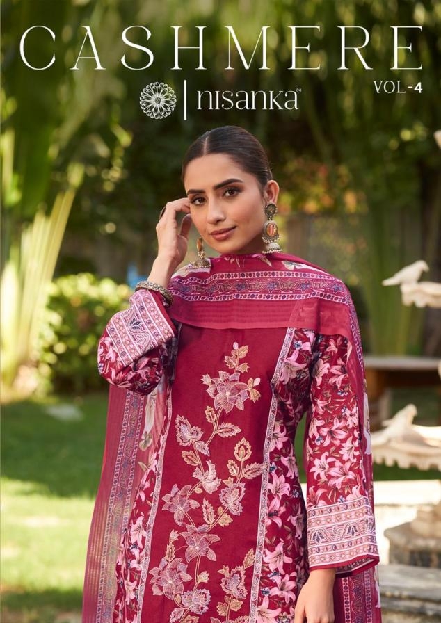 nisanka cashmere vol 4 series 01-04 viscose lawn wholesale suit in surat