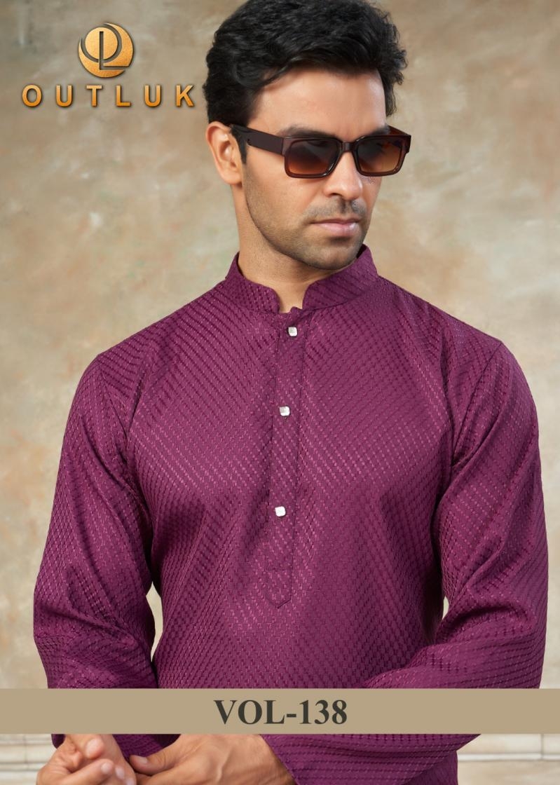 outluk vol 138 series 138001-138007 rayon cotton wholesale mens kurta