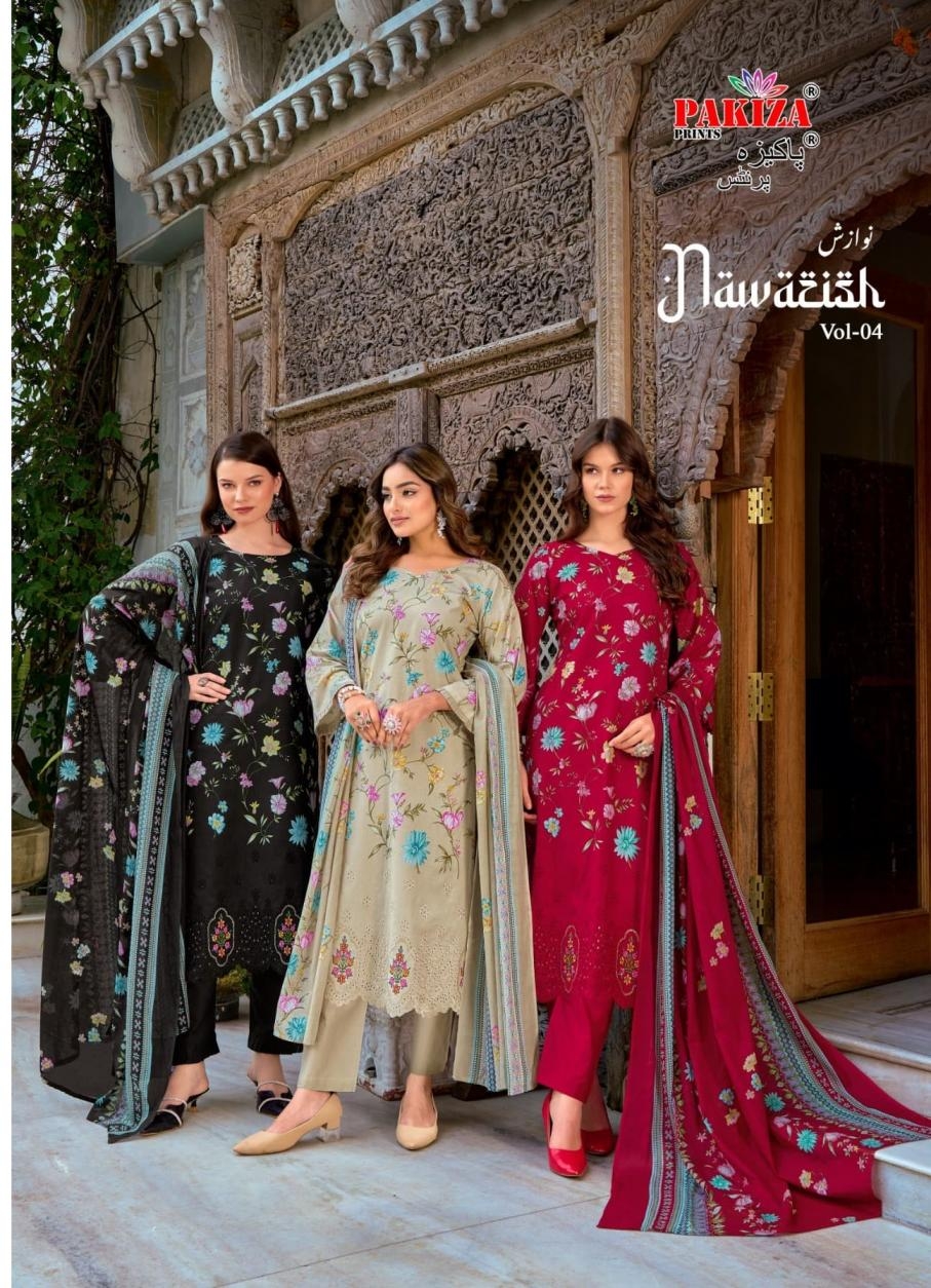 pakiza nawazish vol 4 series 4001-4004 lawn wholesale suit in surat