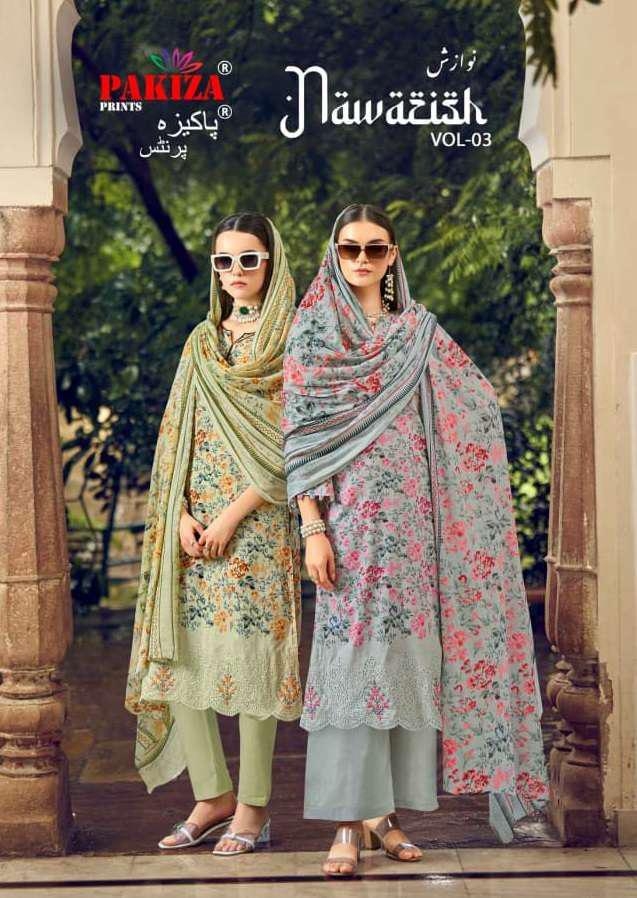 Pakiza Prints Nawazish Vol- 3 series 301-304 Lawn Cotton wholesale suit 
