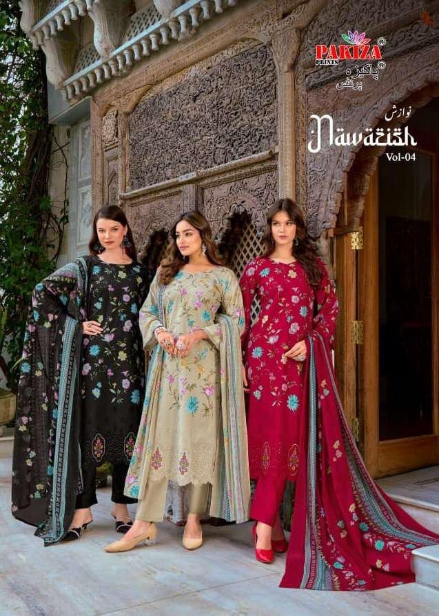 Pakiza Prints Nawazish Vol-4 series 4001-4004 Lawn Cotton wholesale suit 