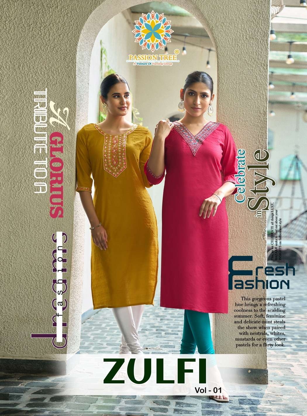 Passion Tree Zulfat Vol- 1 series 1001-1007 Heavy Vetican wholesale kurti