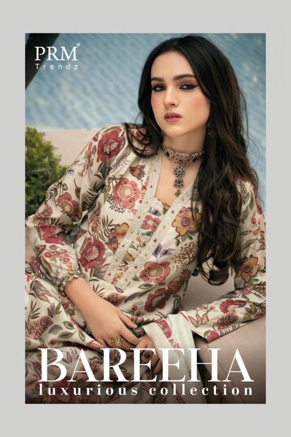 prm trendz bareeha series 13000-13005 viscose muslin wholesale suit 