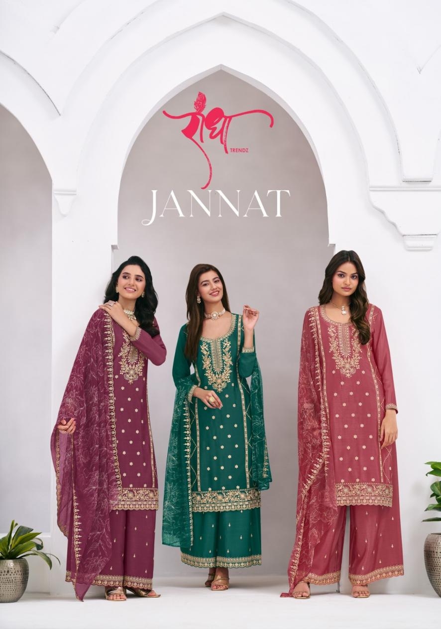 radha trendz jannat series 5021-5024 chinon wholesale suit 