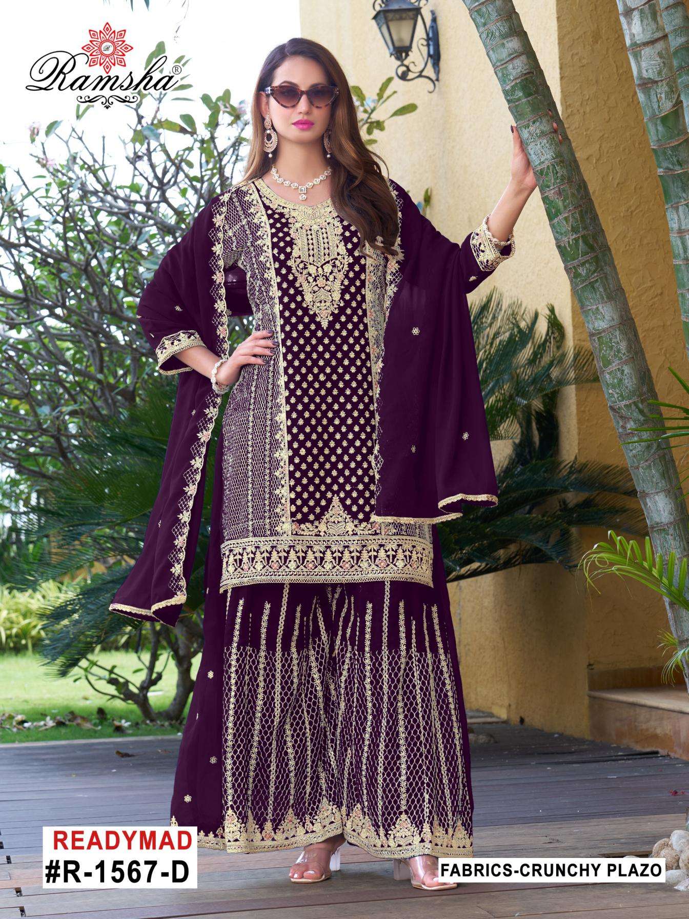 ramsha r 1567 nx crunchy readymade pakistani plazzo suits
