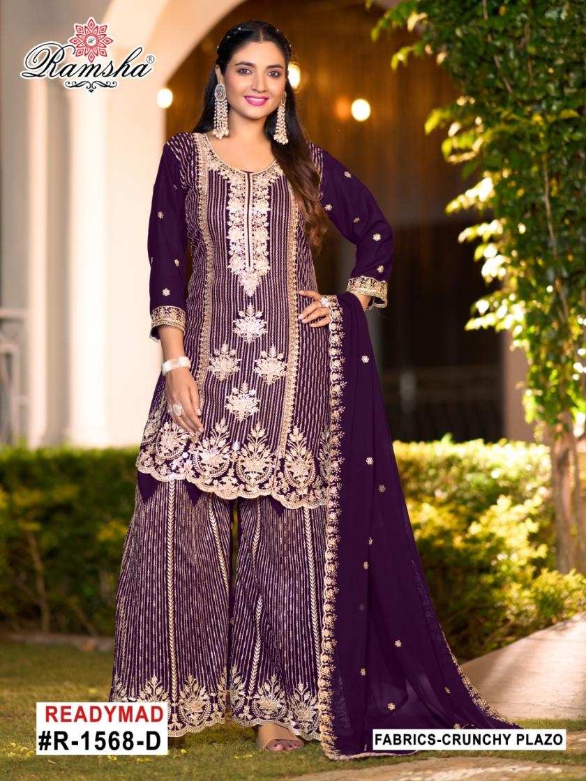 ramsha r 1568 nx crunchy embroidery wholesale readymade suit 