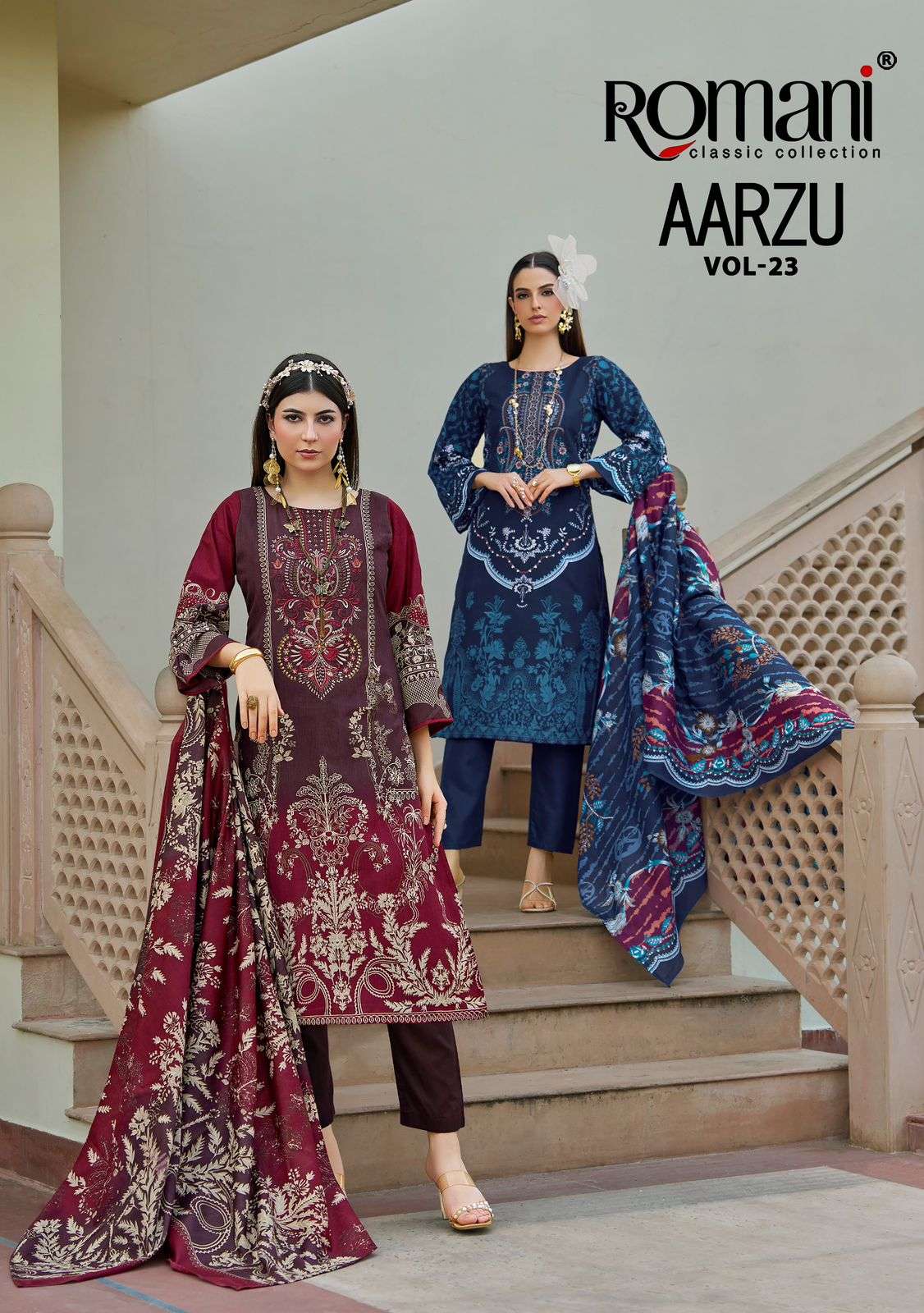 romani aarzu vol 23 series 1118001-1118008 cotton wholesale suit in surat