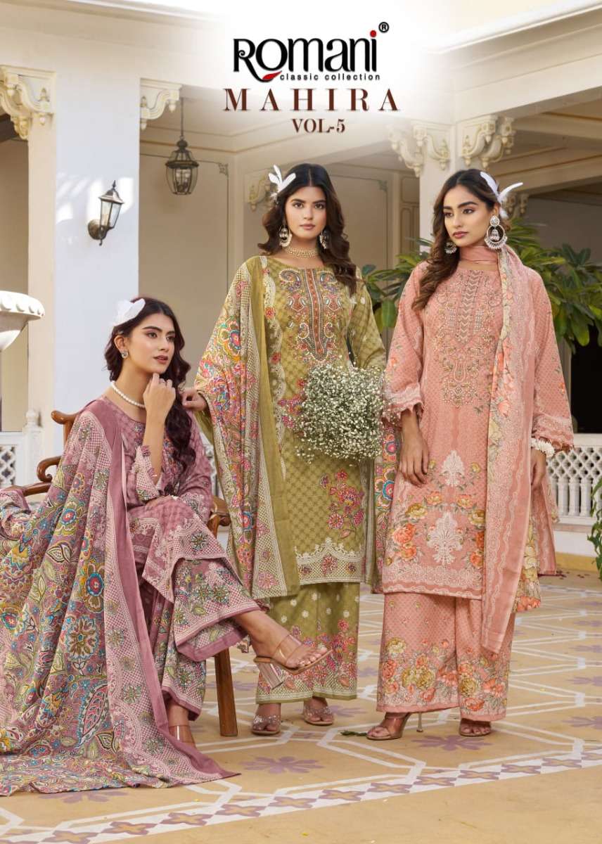 romani mahira vol 5 series 1123001-1123008 soft cotton wholesale suit
