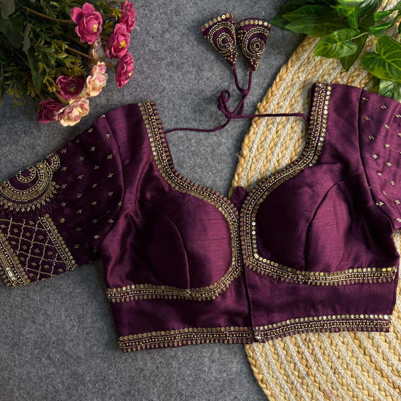 SABYASACHI STYLE LOTUS Heavy Soft Italian Silk wholesale blouse in surat