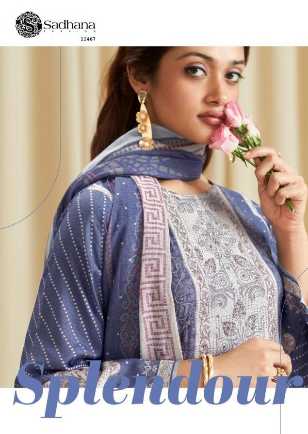 sadhana fashion ba dastoor series 11464-11469 muslin silk wholesale suit
