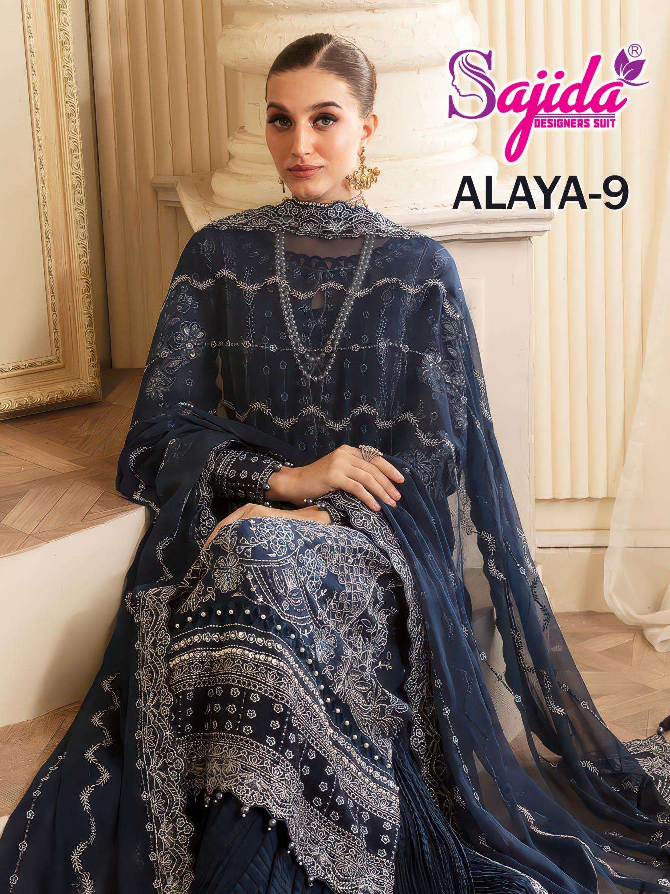 sajida alaya vol 9 1093-1135-1136 GEORGETTE wholesale suit