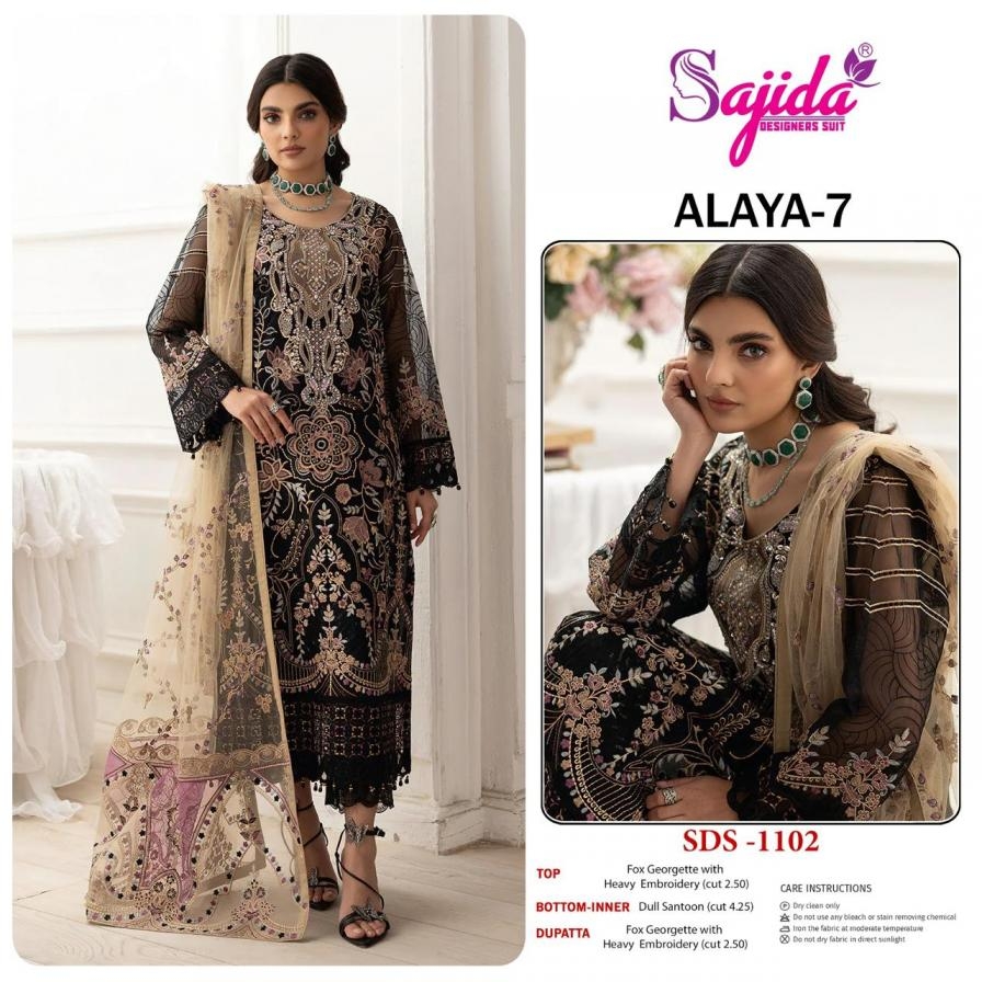 sajida designer alaya vol 7 1102 georgette wholesale suit 
