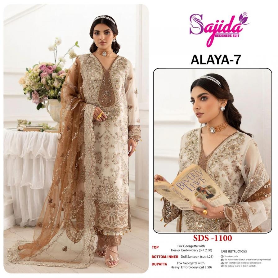 sajida designer alaya vol 7 series 1100 georgette wholesale suit 