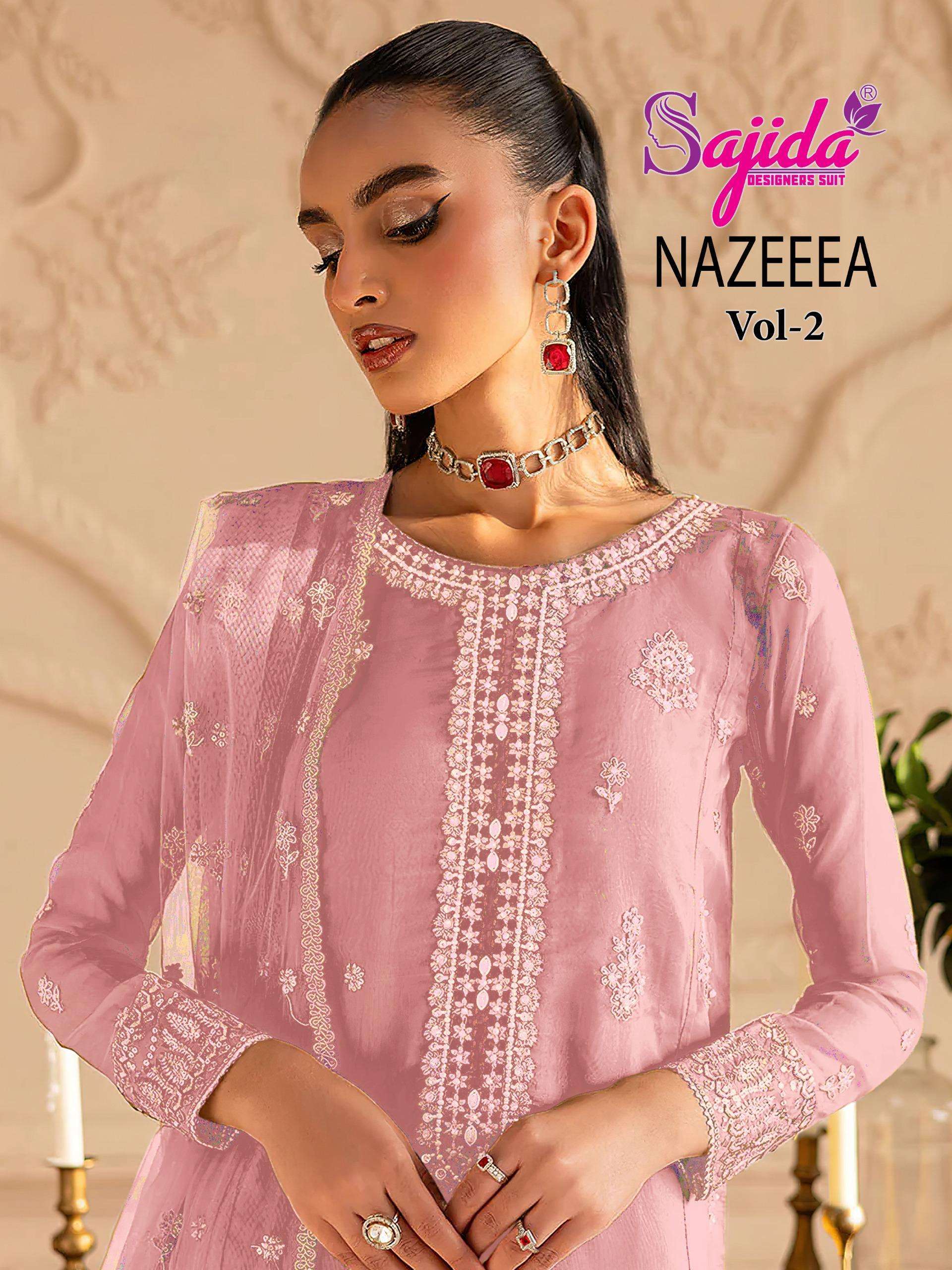 Sajida Designer Nazeeeza Vol- 2 series 1092 Orangza wholesale suit 